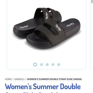 Women's Black Double Strap Sandals